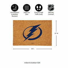 Tampa Bay Lightning Large Full Color Coir Mat, 36"x24", NHL