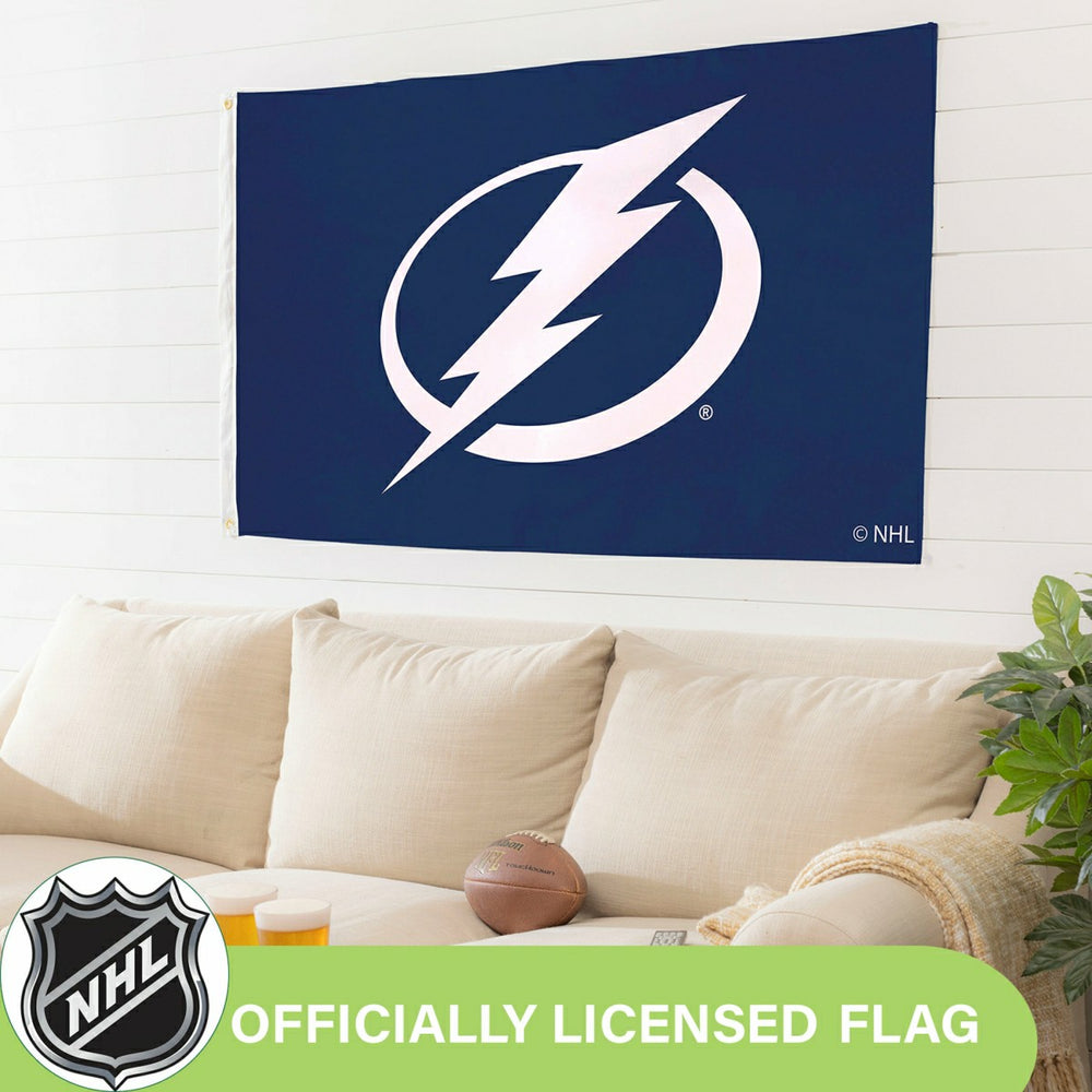 Tampa Bay Lightning Single Sided Flag with 2 Grommets, 3'x5', NHL, Home