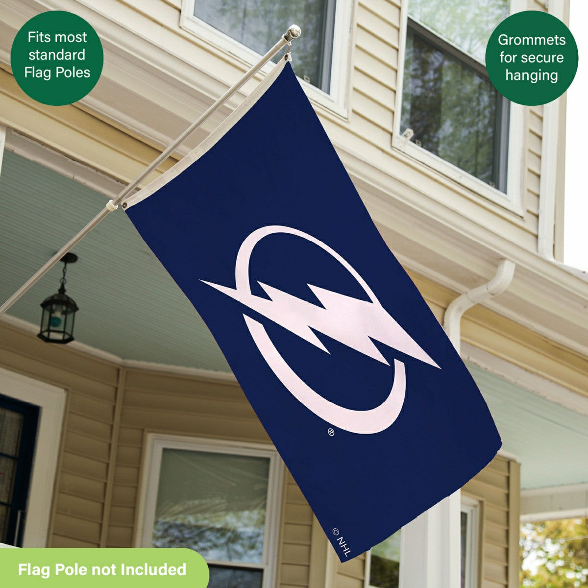Tampa Bay Lightning Single Sided Flag with 2 Grommets, 3'x5', NHL, Home
