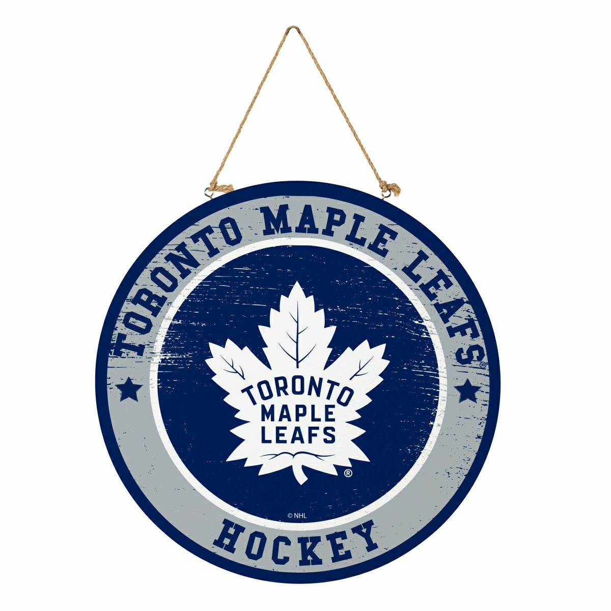 Toronto Maple Leafs Round Door Décor with Hanging Rope, 18x18, NHL, Home