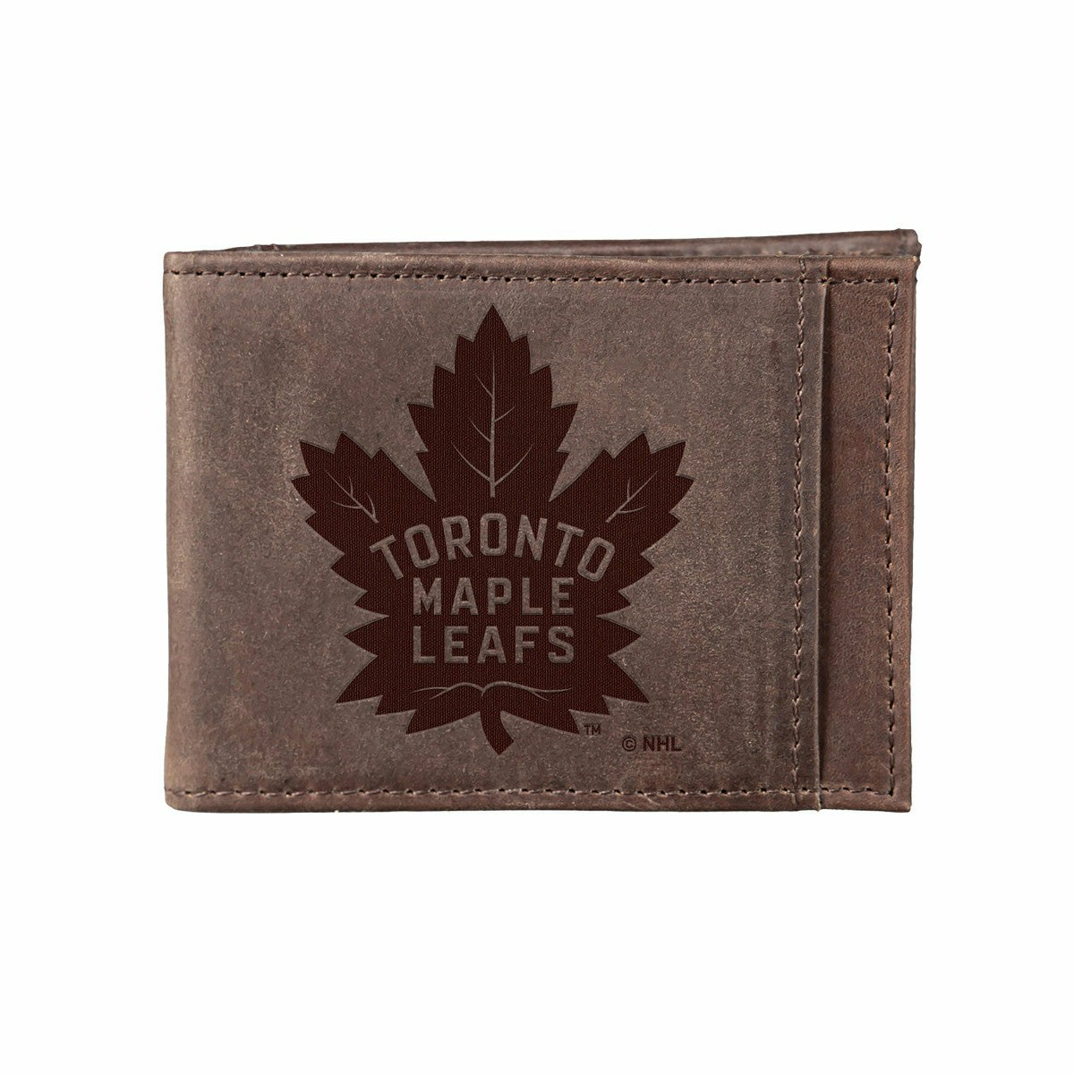 Front Pocket Wallet w/ RFID Blocking, Toronto Maple Leafs, Brown, NHL, Home