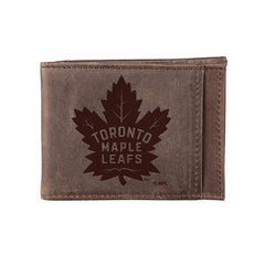 Front Pocket Wallet w/ RFID Blocking, Toronto Maple Leafs, Brown, NHL, Home