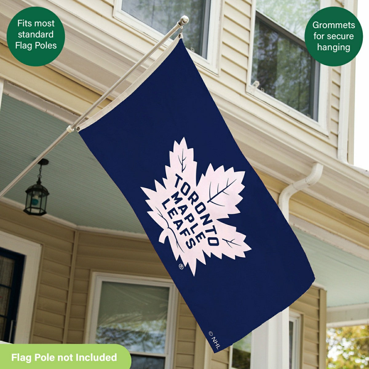 Toronto Maple Leafs Single Sided Flag with 2 Grommets, 3'x5', NHL, Home
