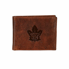 Toronto Maple Leafs, Embossed 100% Genuine Tumbled Leather Passcase Bi, NHL, Home