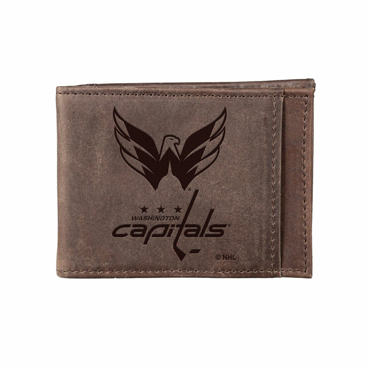 Front Pocket Wallet w/ RFID Blocking, Washington Capitals, Brown, NHL, Home