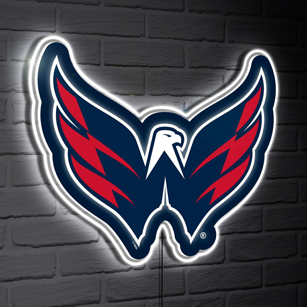 Washington Capitals LED Wall Decor, Glazelite, Logo, NHL, Home