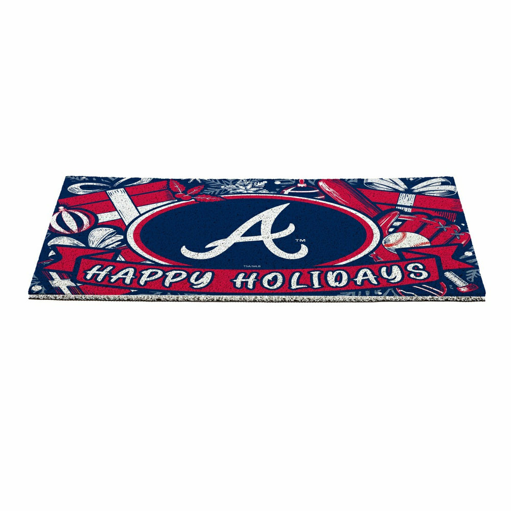 Atlanta Braves Holiday PVC Mat, 28"x16", MLB