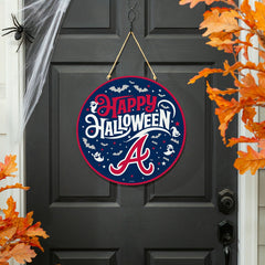 Atlanta Braves Halloween Round Door Décor with Hanging Rope, 18x18, MLB, Home