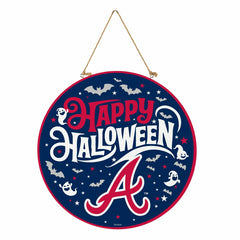 Atlanta Braves Halloween Round Door Décor with Hanging Rope, 18x18, MLB, Home