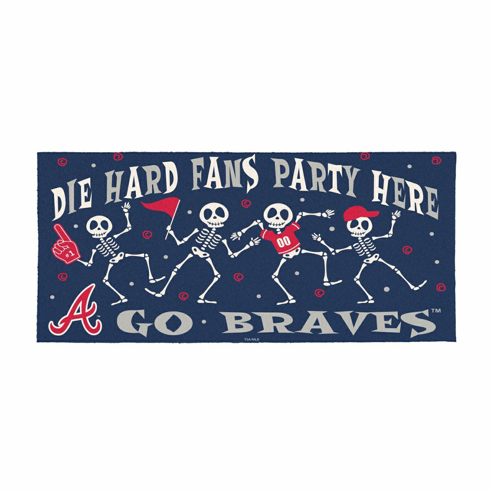 Atlanta Braves Flocked Coir Halloween Sassafras Switch Mat, 22"x10", MLB