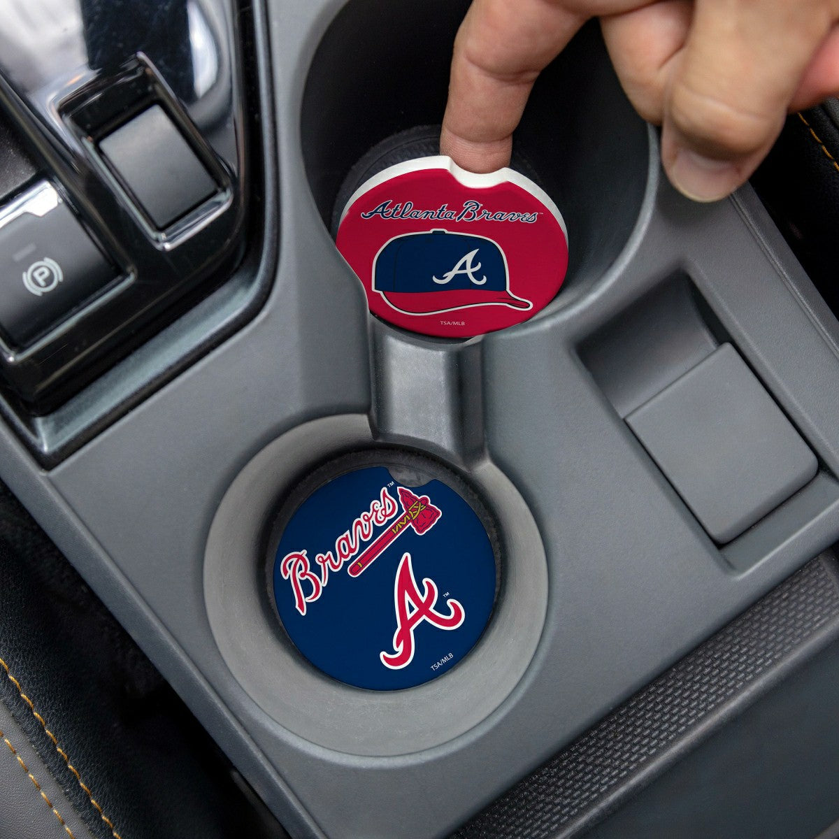 Atlanta Braves Car Coaster Set, 2pc, MLB, Home