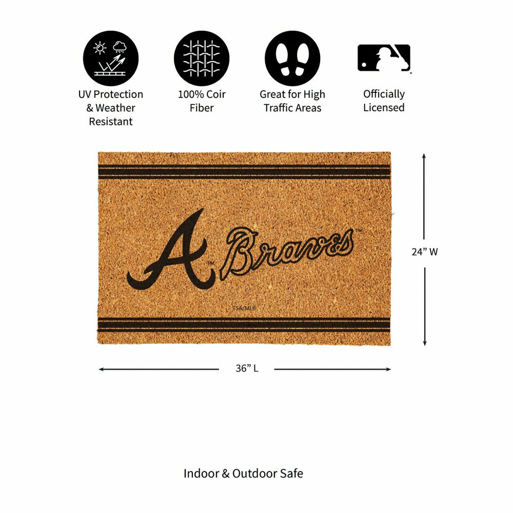 Atlanta Braves Large One Color Coir Mat, 36"x24", MLB