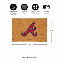 Atlanta Braves Large Full Color Coir Mat, 36"x24", MLB