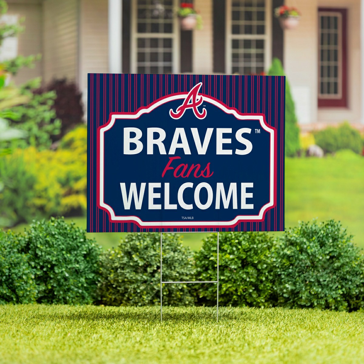 Atlanta Braves Coroplast Yard Sign, "Fans Welcome", MLB, Home