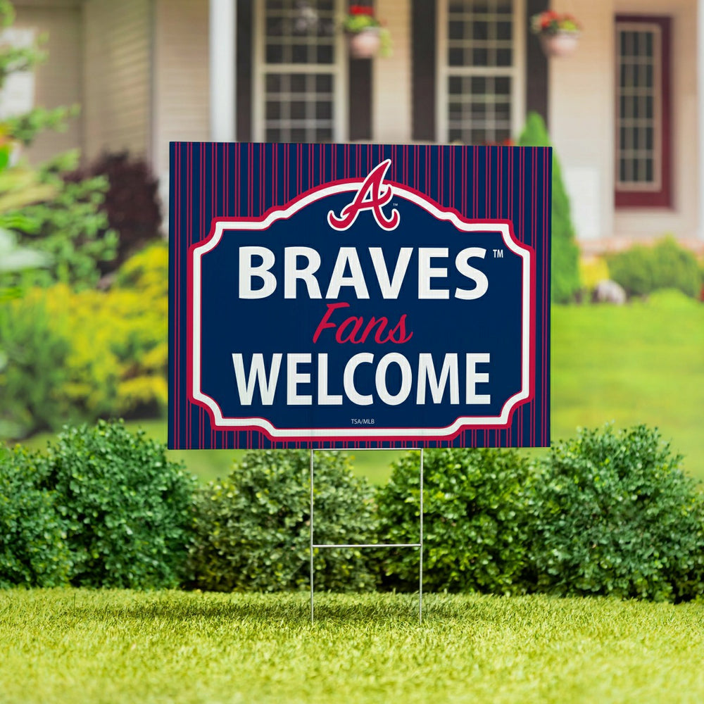 Atlanta Braves Coroplast Yard Sign, "Fans Welcome", MLB, Home