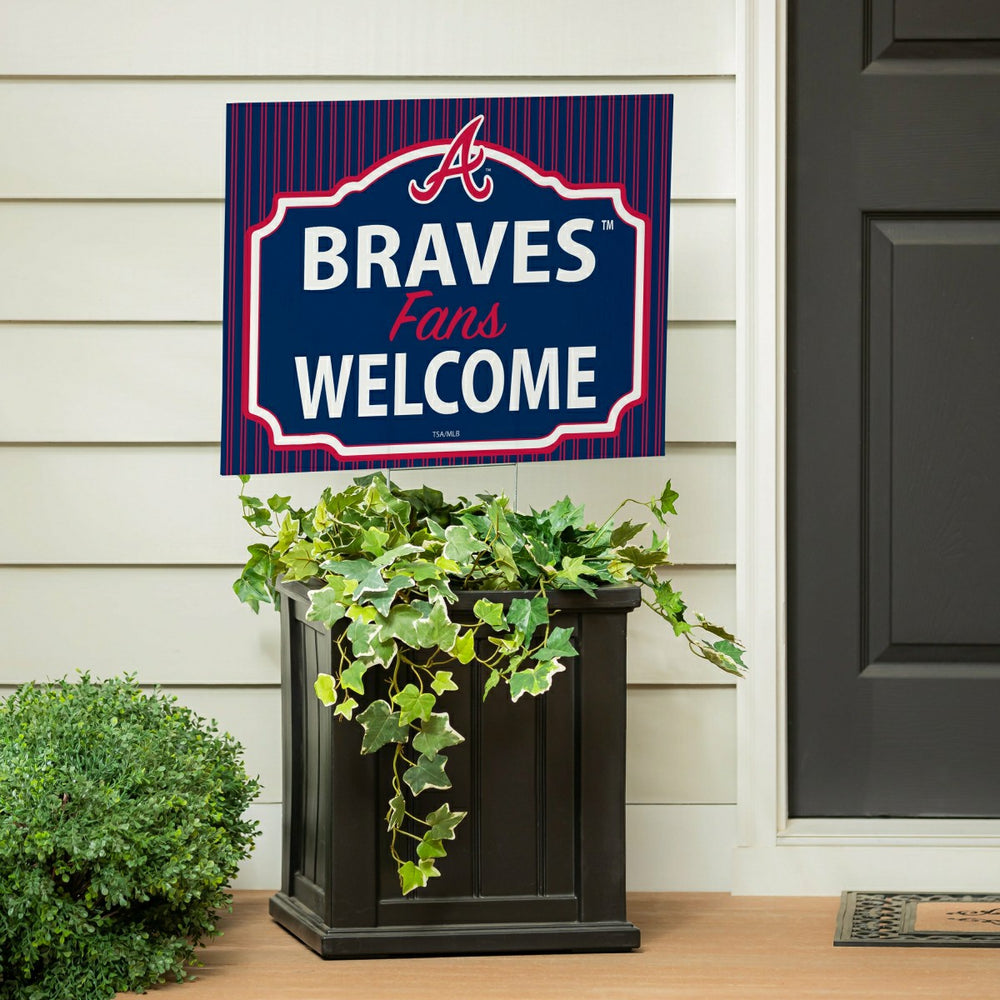 Atlanta Braves Coroplast Yard Sign, "Fans Welcome", MLB, Home