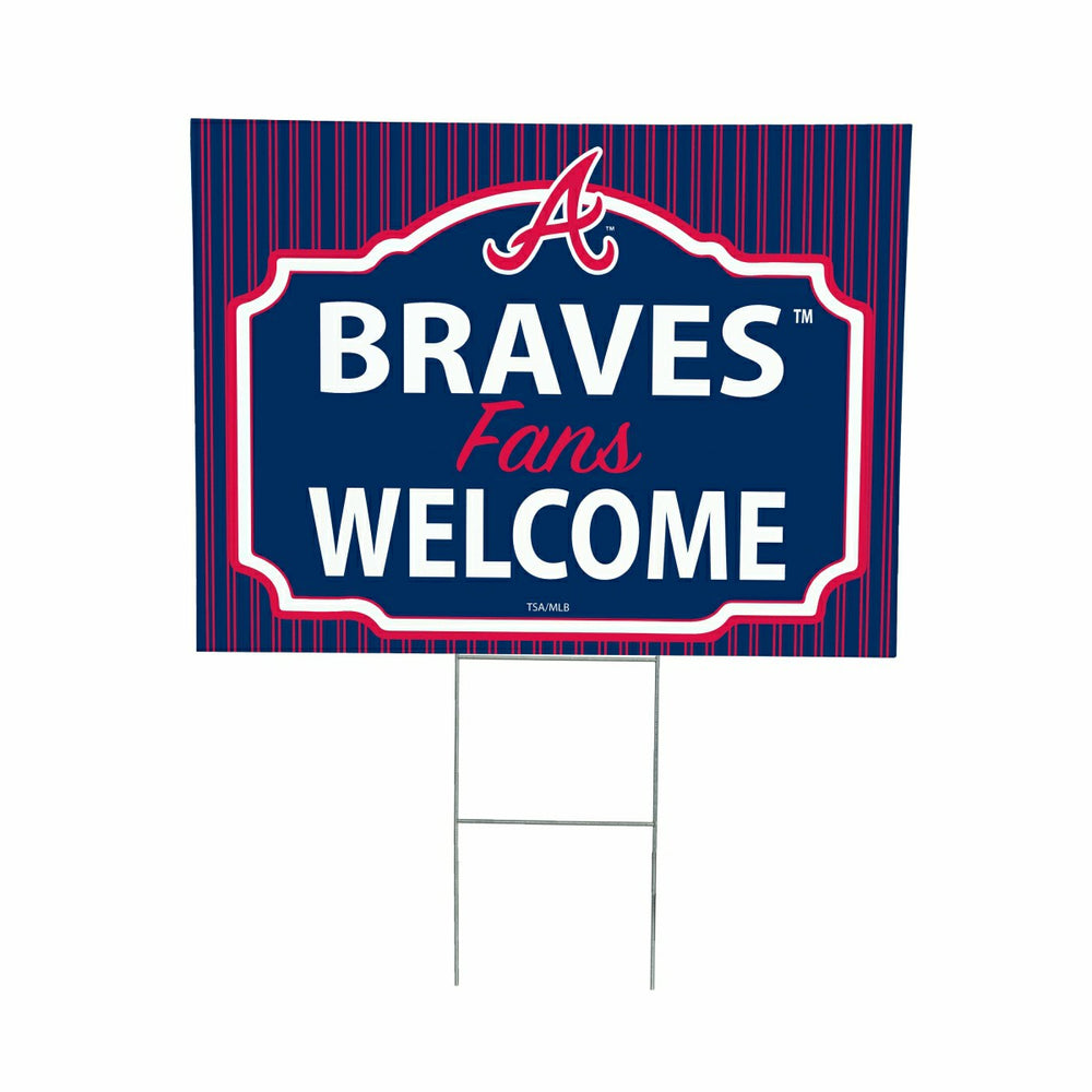 Atlanta Braves Coroplast Yard Sign, "Fans Welcome", MLB, Home