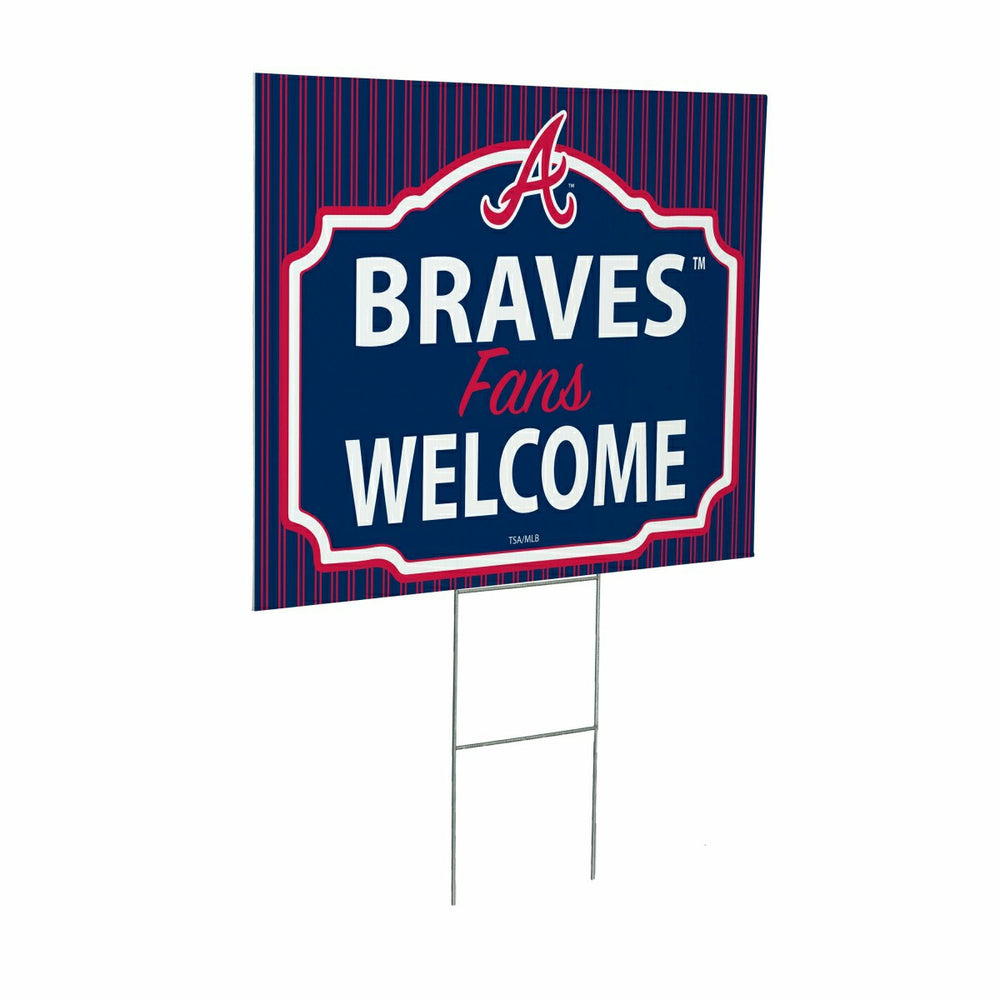 Atlanta Braves Coroplast Yard Sign, "Fans Welcome", MLB, Home