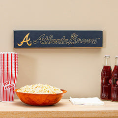 Atlanta Braves Engraved Wood Sign, 3.5" x 18", MLB, Home