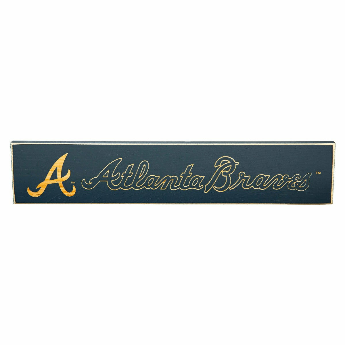 Atlanta Braves Engraved Wood Sign, 3.5" x 18", MLB, Home