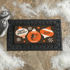 Baltimore Orioles Holiday Flocked Coir Sassafras Switch Mat, 22"x10", MLB