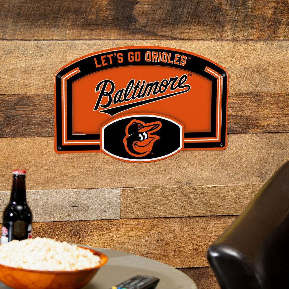 Baltimore Orioles USA Embossed Steel Wall Sign, 11" x 17", MLB, Home