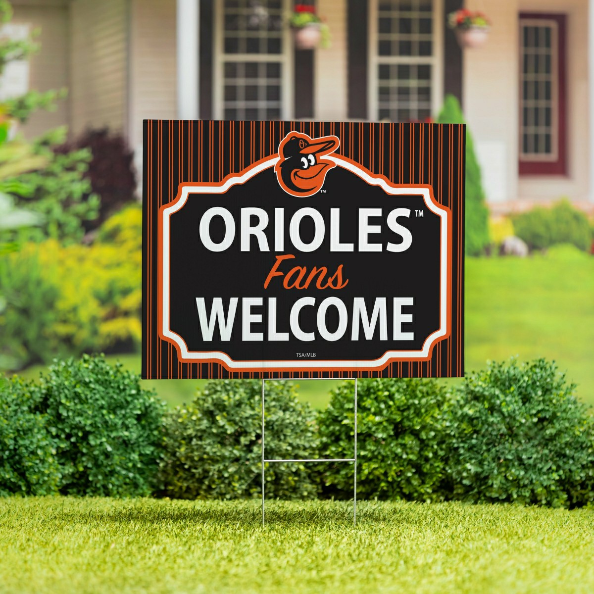 Baltimore Orioles Coroplast Yard Sign, "Fans Welcome", MLB, Home