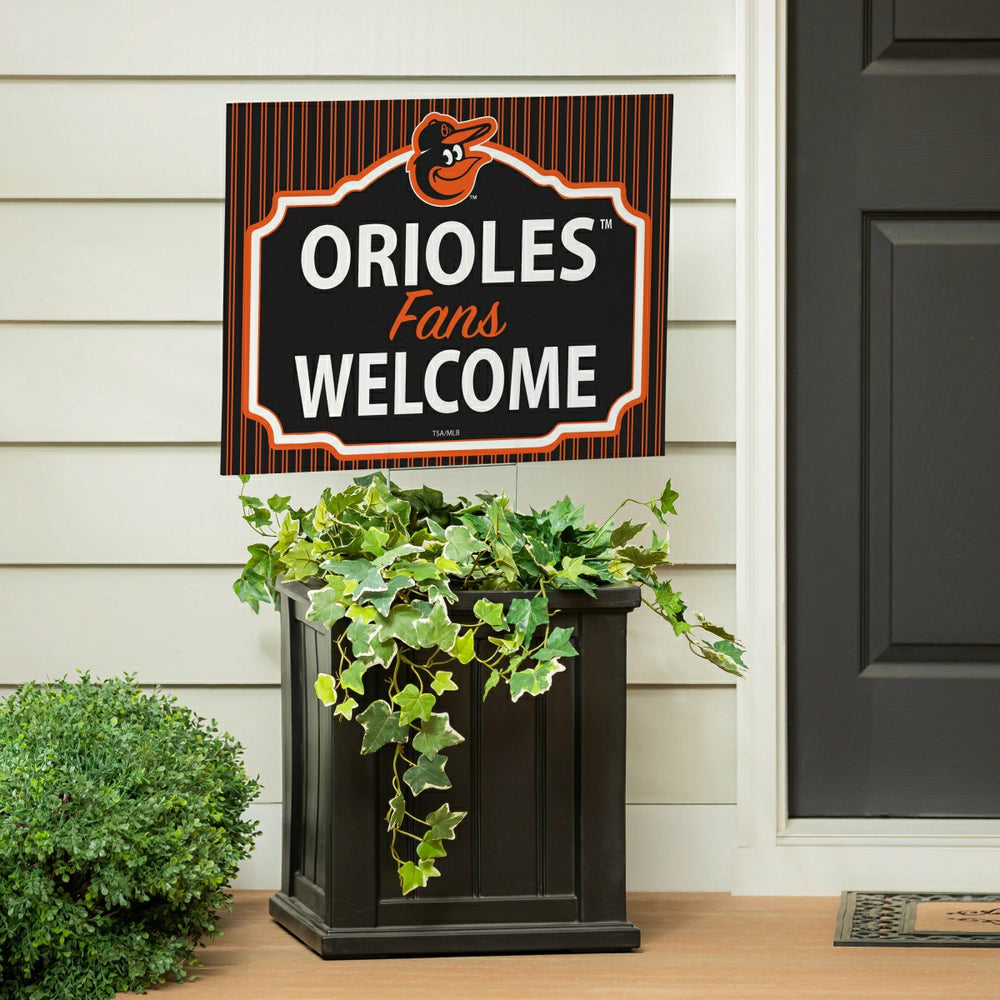 Baltimore Orioles Coroplast Yard Sign, "Fans Welcome", MLB, Home