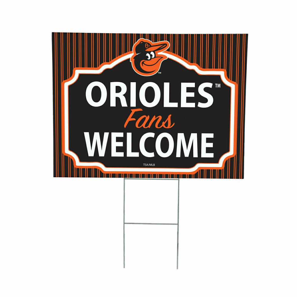 Baltimore Orioles Coroplast Yard Sign, "Fans Welcome", MLB, Home