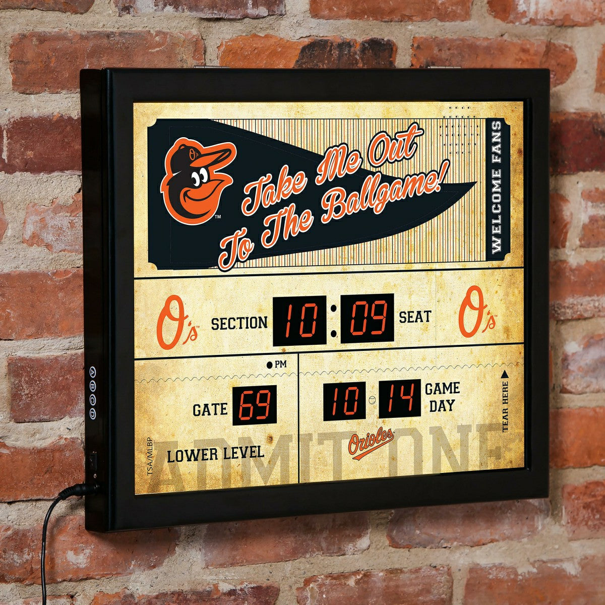 Scoreboard Wall Clock, Baltimore Orioles, MLB, Home