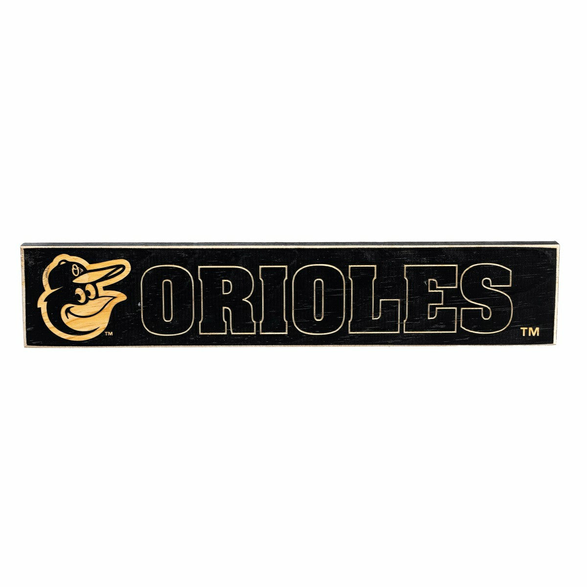 Baltimore Orioles Engraved Wood Sign, 3.5" x 18", MLB, Home