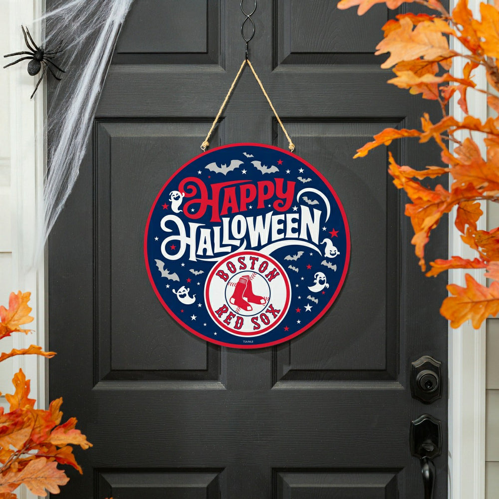 Boston Red Sox Halloween Round Door Décor with Hanging Rope, 18x18, MLB, Home