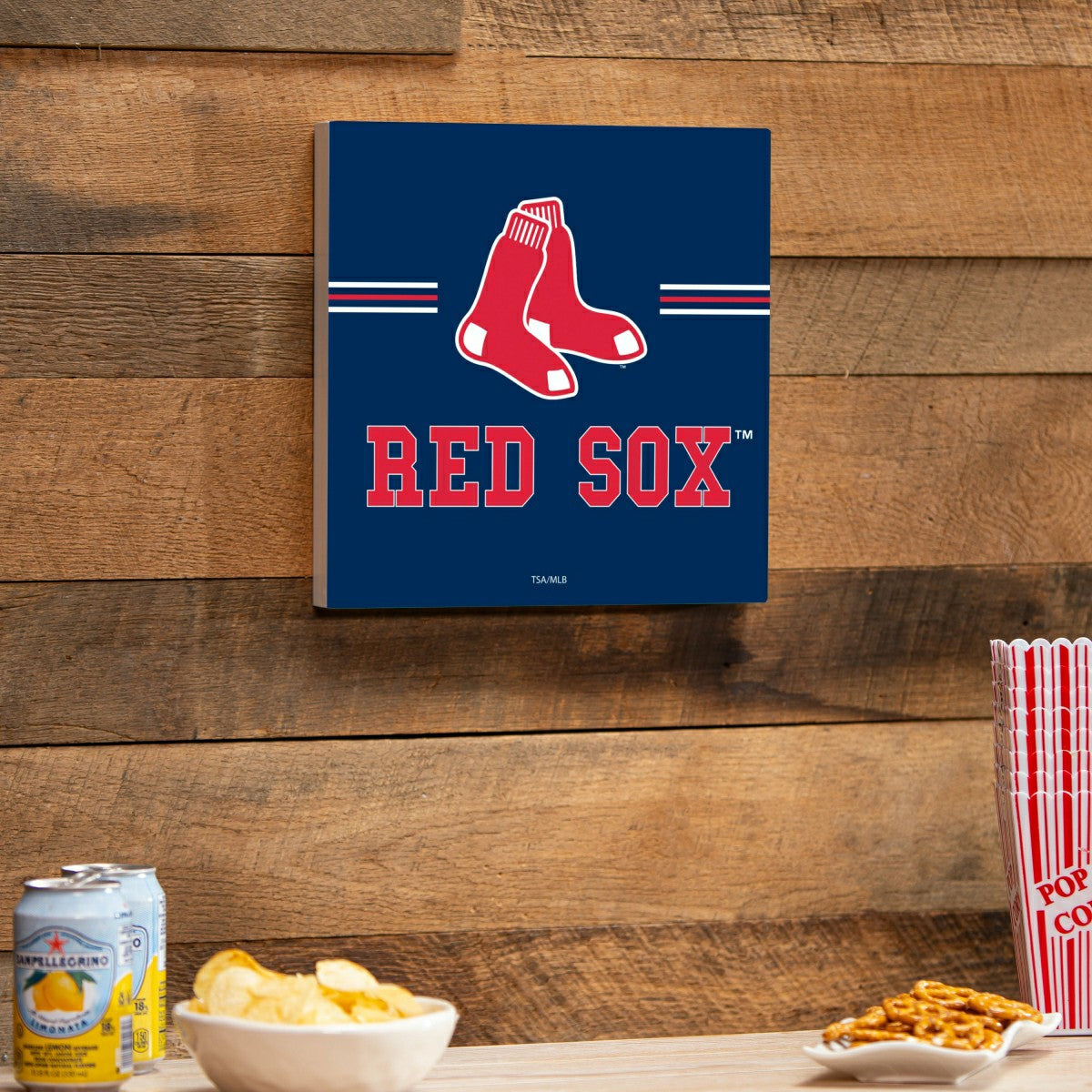 Boston Red Sox Wood Wall Sign, 12x12, MLB, Home