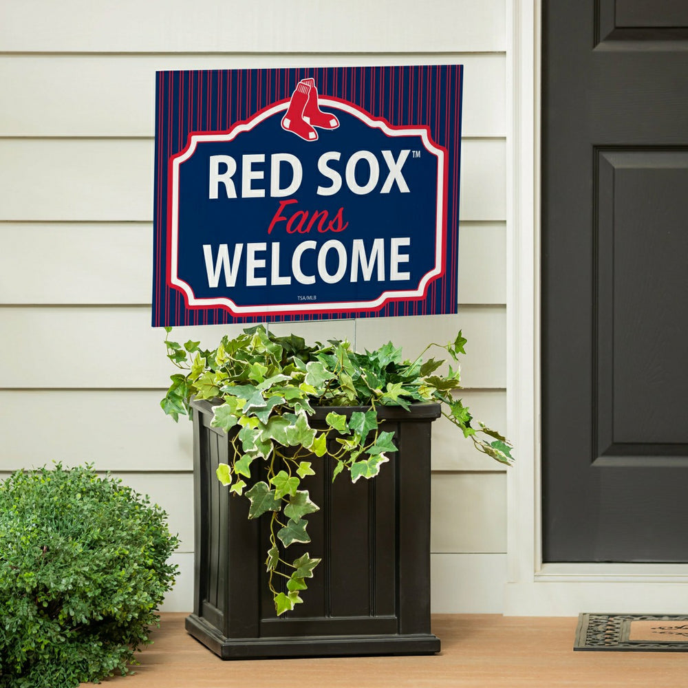 Boston Red Sox Coroplast Yard Sign, "Fans Welcome", MLB, Home