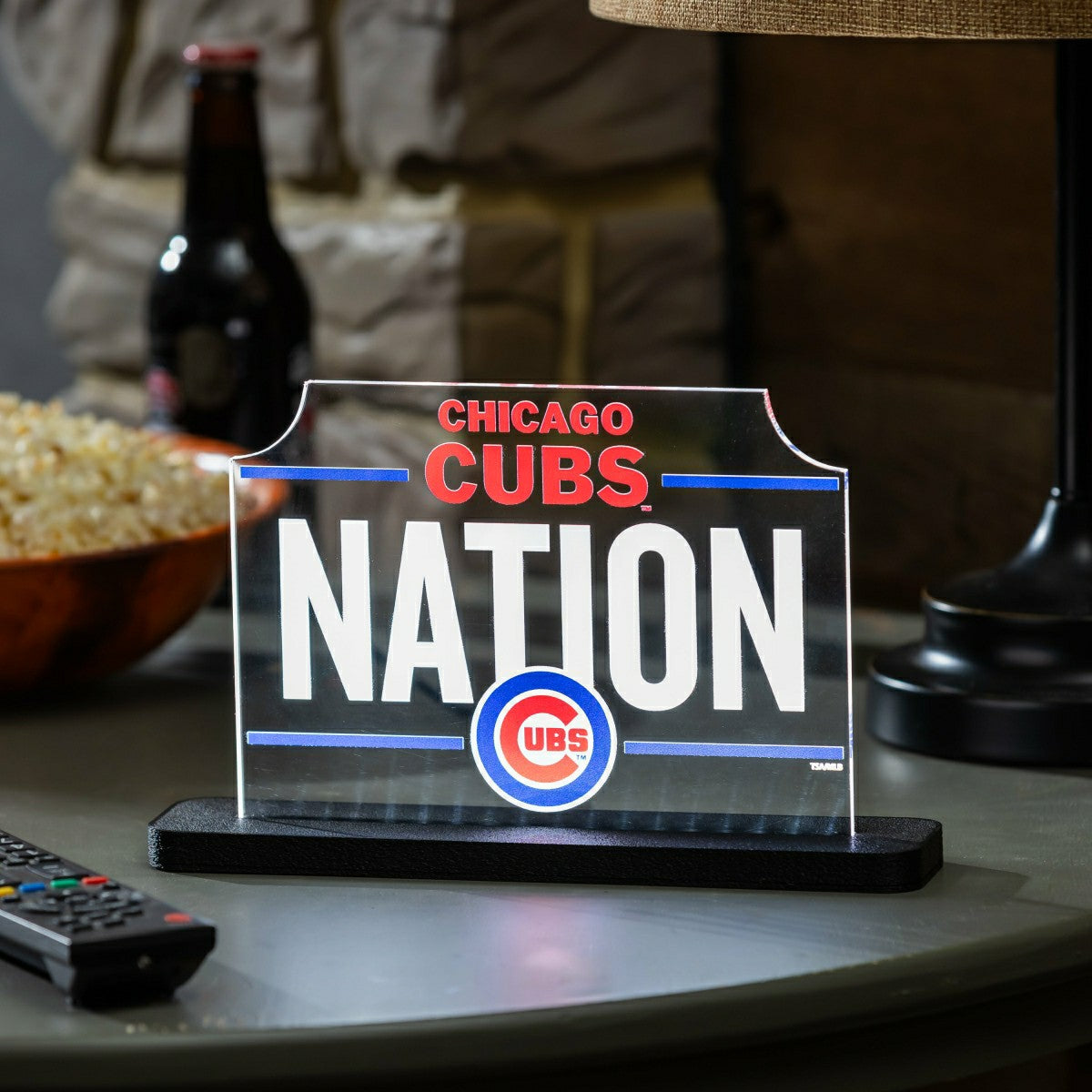 Chicago Cubs Baseball Rectangle Desklite LED Decor, MLB, Home