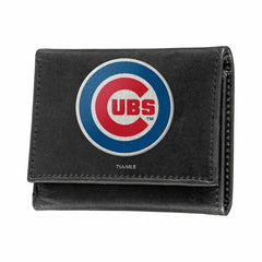 Chicago Cubs Black Tri-Fold Embroidered Wallet, MLB, Home