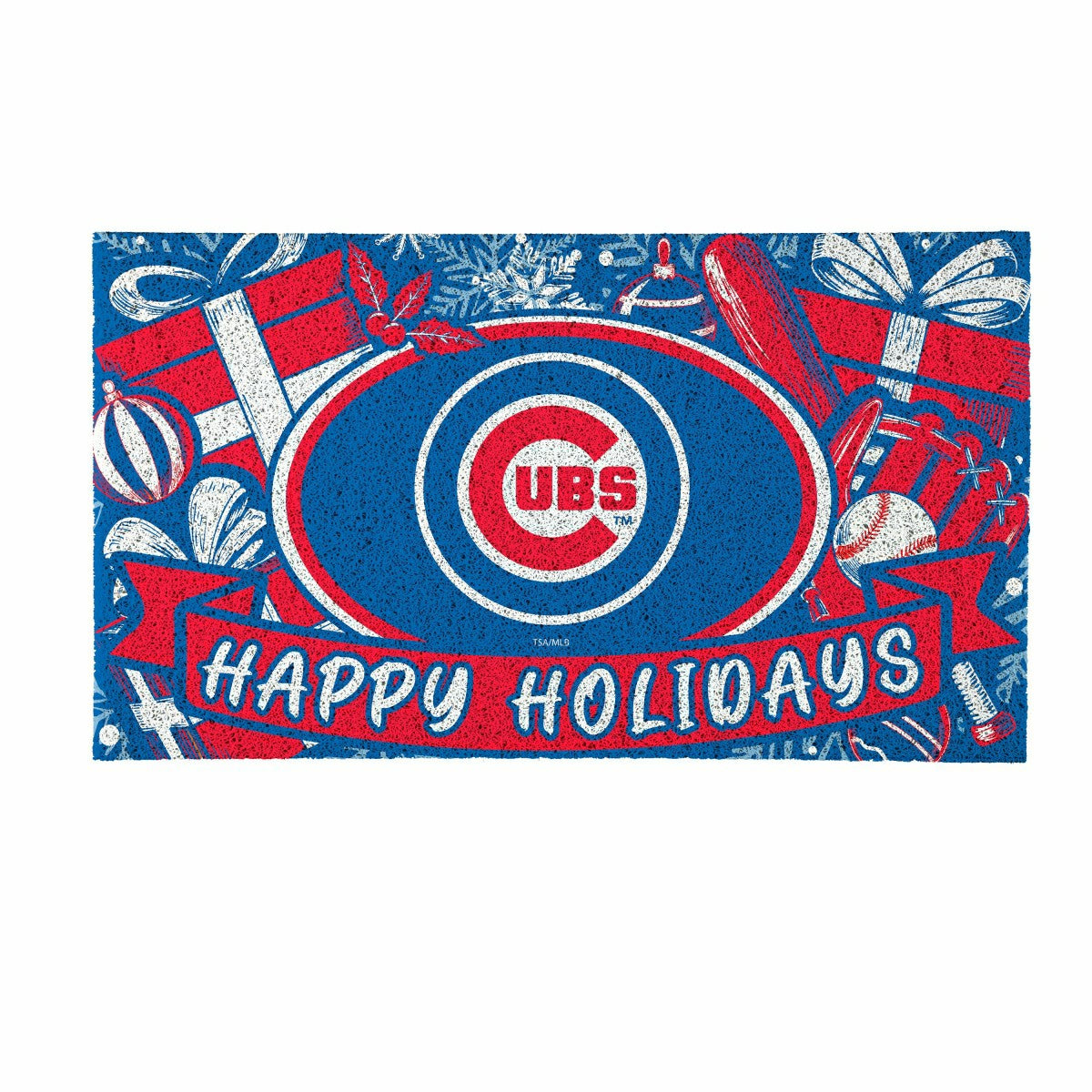 Chicago Cubs Holiday PVC Mat, 28"x16", MLB