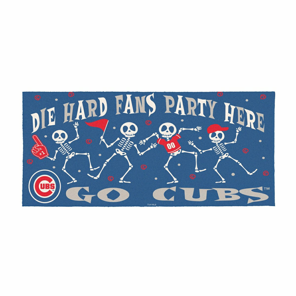 Chicago Cubs Flocked Coir Halloween Sassafras Switch Mat, 22"x10", MLB