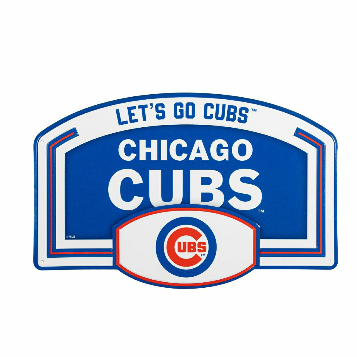 Chicago Cubs USA Embossed Steel Wall Sign, 11" x 17", MLB, Home