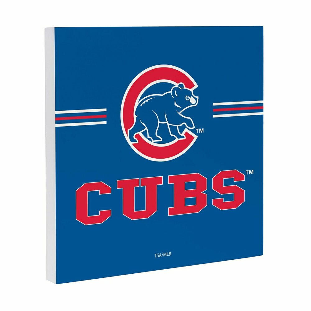 Chicago Cubs Wood Wall Sign, 12x12, MLB, Home