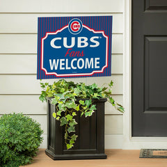 Chicago Cubs Coroplast Yard Sign, "Fans Welcome", MLB, Home