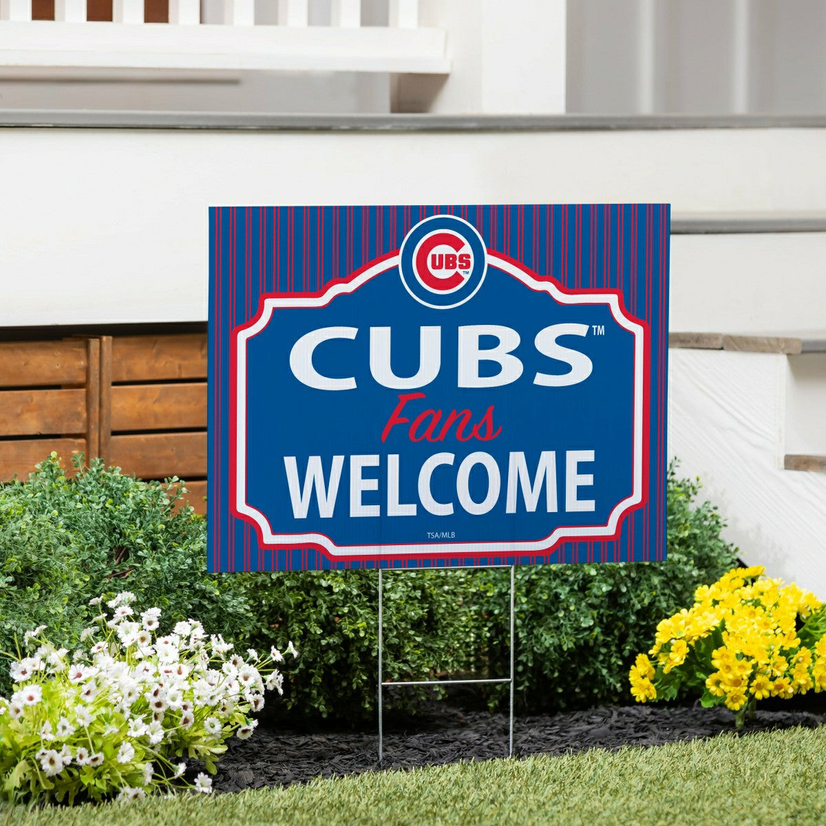 Chicago Cubs Coroplast Yard Sign, "Fans Welcome", MLB, Home