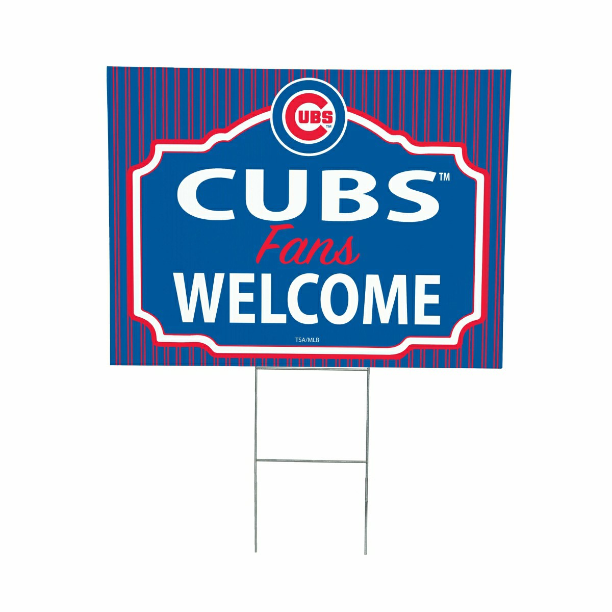 Chicago Cubs Coroplast Yard Sign, "Fans Welcome", MLB, Home