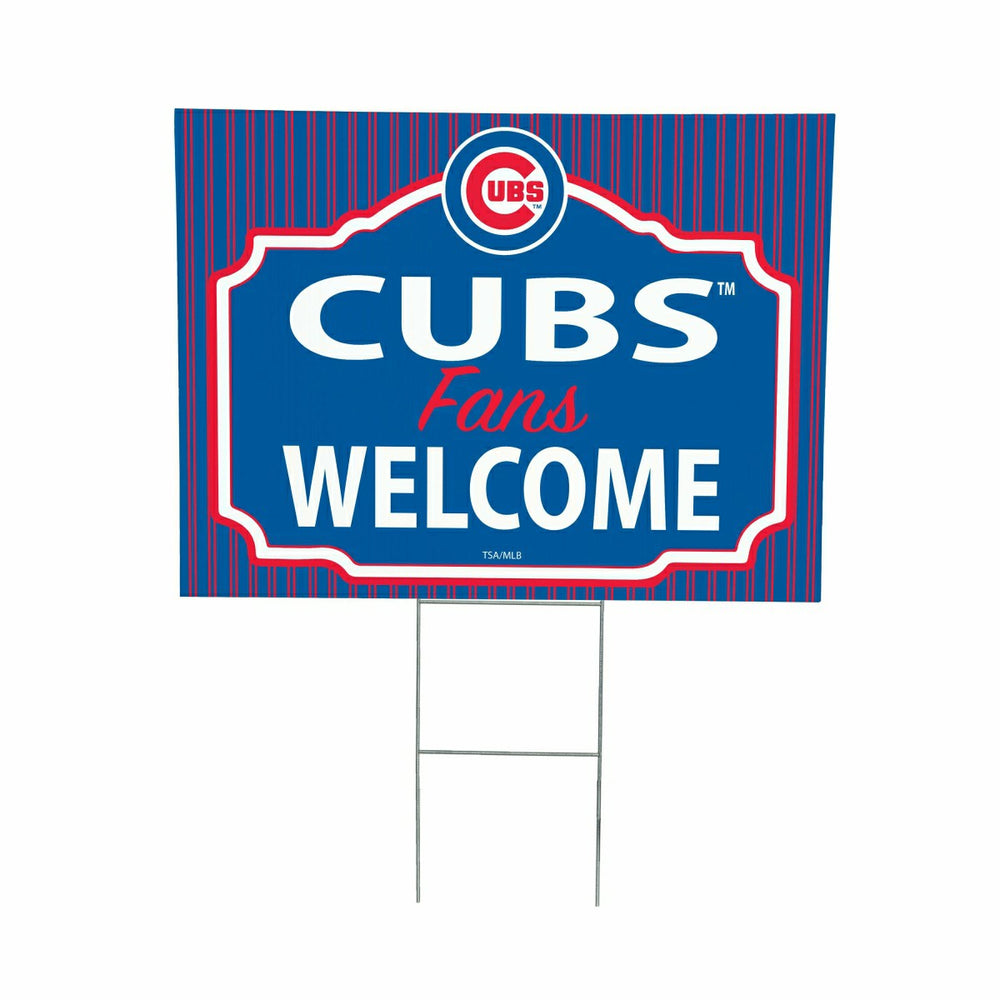 Chicago Cubs Coroplast Yard Sign, "Fans Welcome", MLB, Home