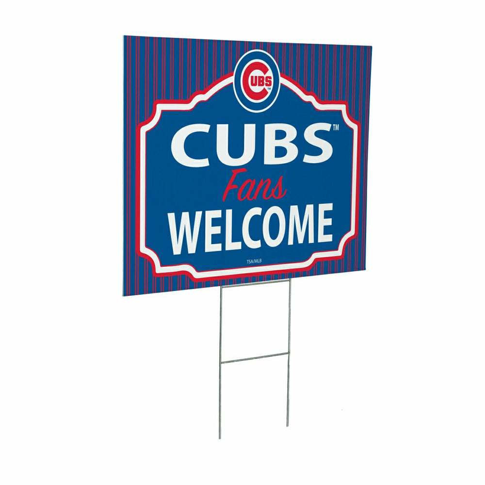 Chicago Cubs Coroplast Yard Sign, "Fans Welcome", MLB, Home
