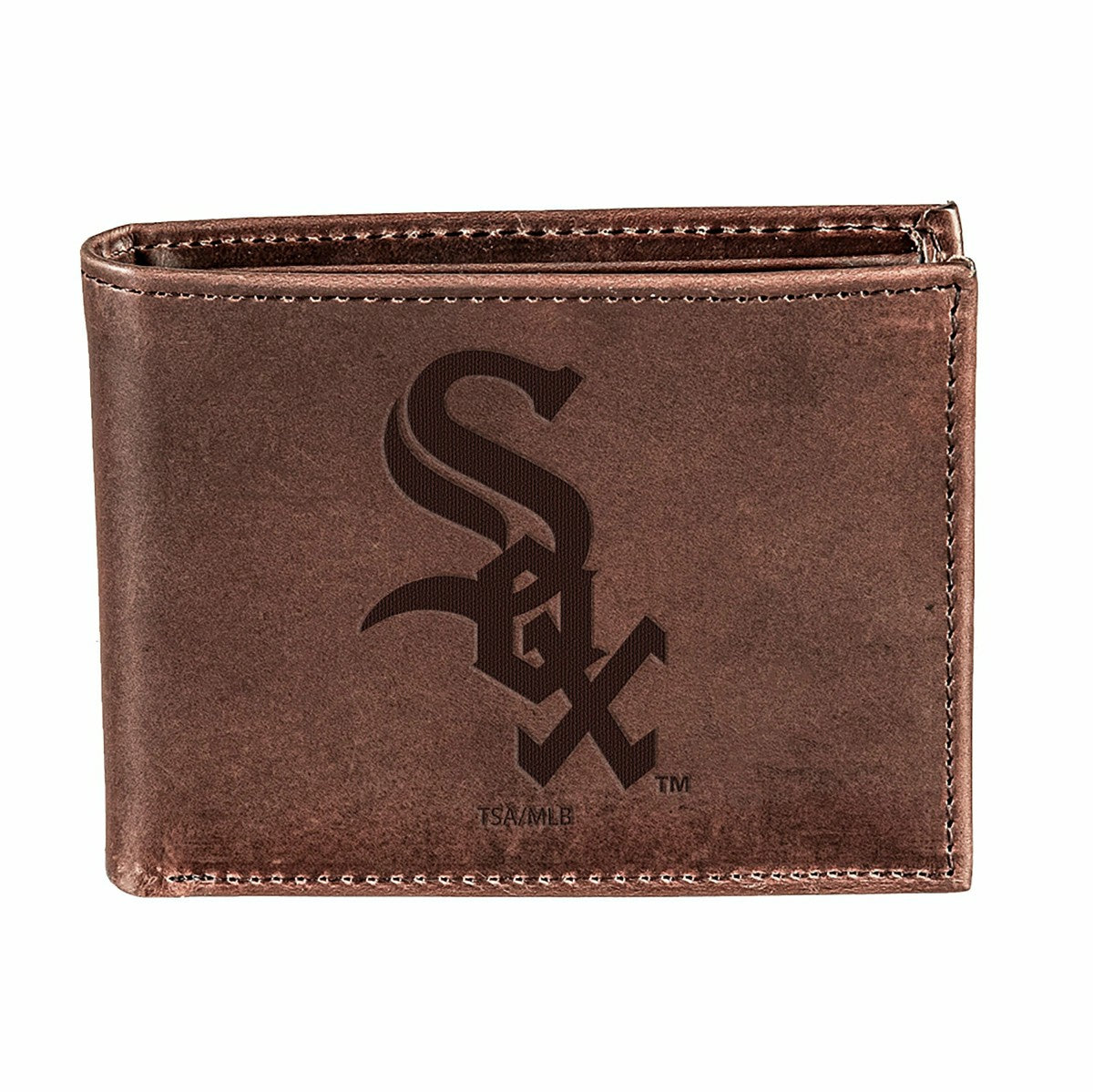 Chicago White Sox Bi-Fold Wallet Brown 100% Genuine Leather, MLB, Home