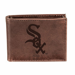 Chicago White Sox Bi-Fold Wallet Brown 100% Genuine Leather, MLB, Home