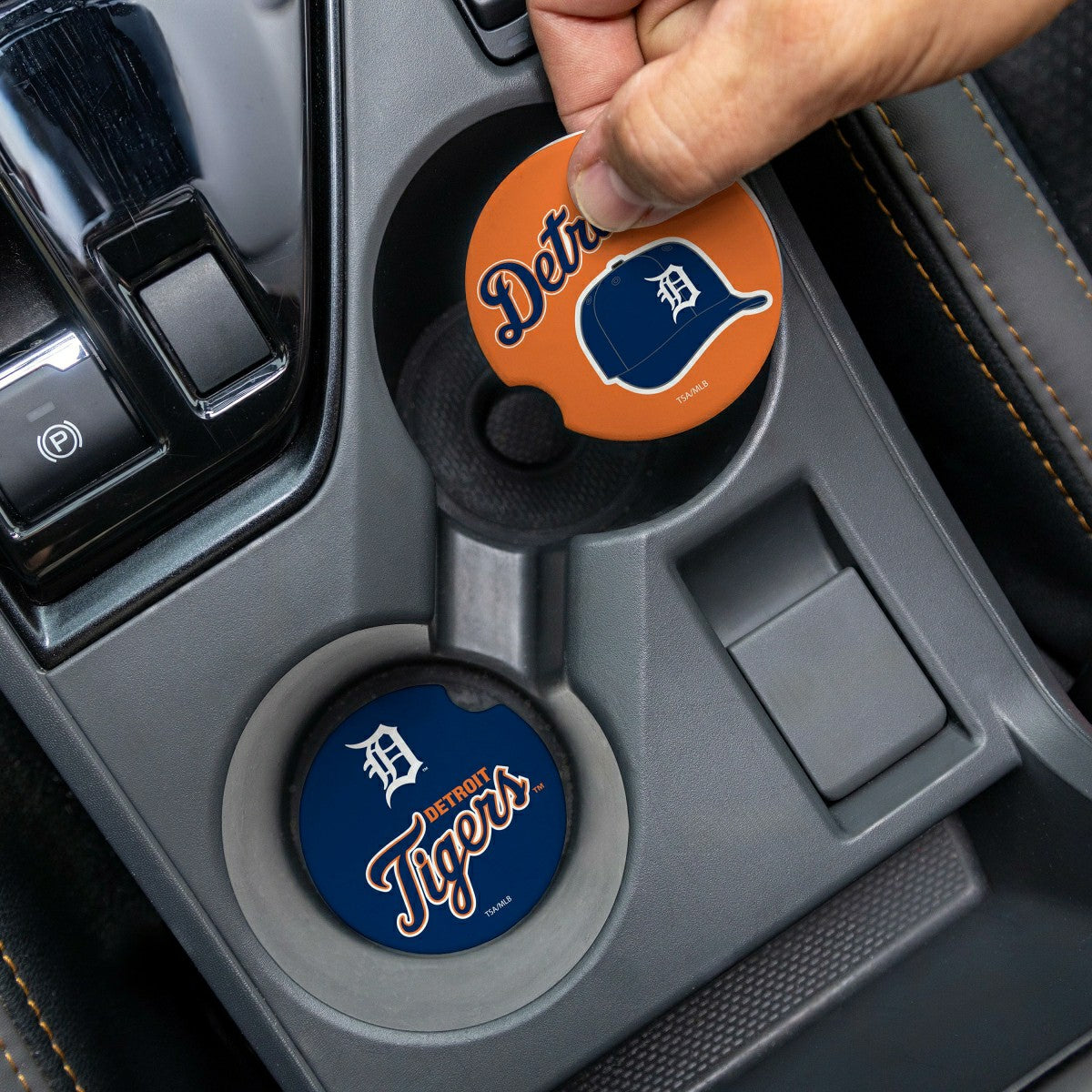 Detroit Tigers Car Coaster Set, 2pc, MLB, Home