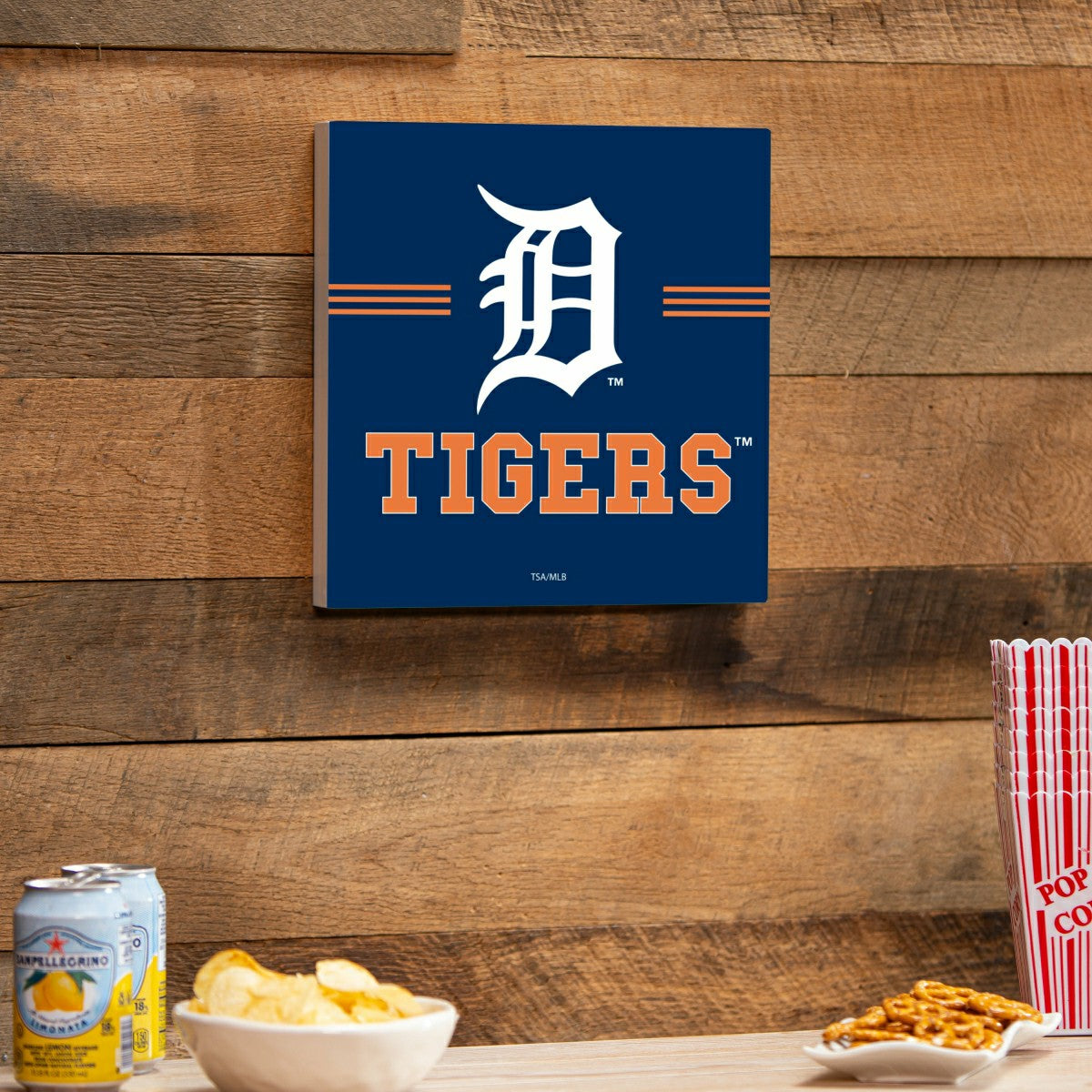 Detroit Tigers Wood Wall Sign, 12x12, MLB, Home