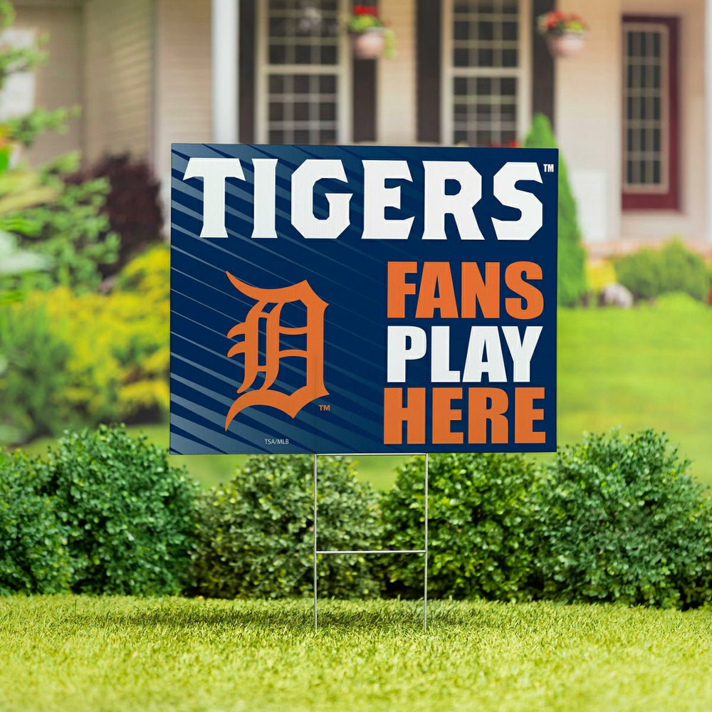 Detroit Tigers Coroplast Yard Sign "Fans Play Here", MLB, Home